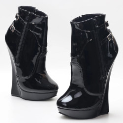 Ankle boots, black, shiny,...